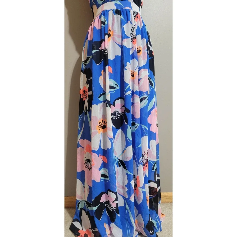 Express Floral Strappy Open Back Maxi Dress - Picture 7 of 7
